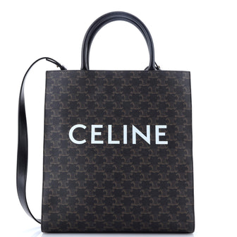Celine Vertical Cabas Tote Triomphe Coated Canvas Medium