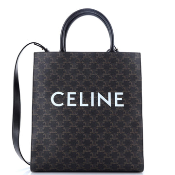 Celine Vertical Cabas Tote Triomphe Coated Canvas Medium