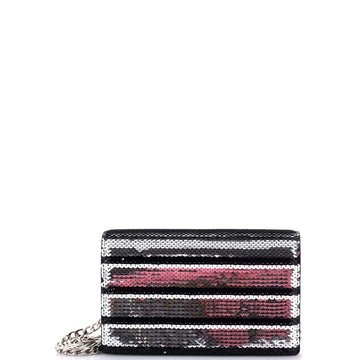 Prada Baia Chain Flap Bag Sequin Embellished Leather Small