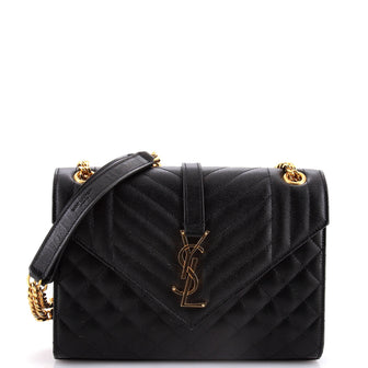 Saint Laurent Classic Monogram Envelope Satchel Mixed Matelasse Leather Medium