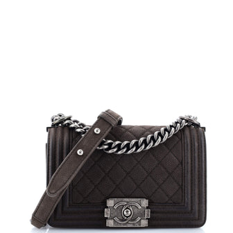 Chanel Boy Flap Bag Quilted Matte Caviar Small