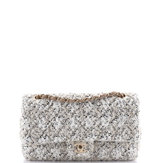 Chanel Classic Double Flap Bag Quilted Tweed Medium