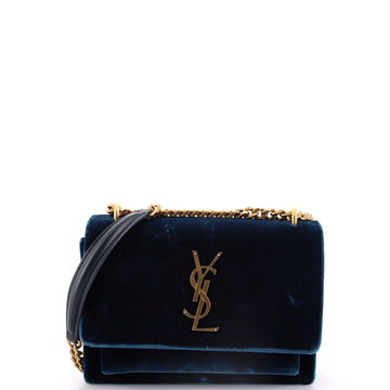 Saint Laurent Sunset Crossbody Bag Velvet Small