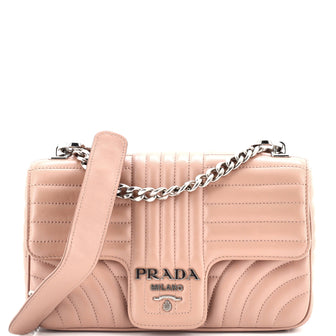Prada Chain Flap Shoulder Bag Diagramme Quilted Leather Medium