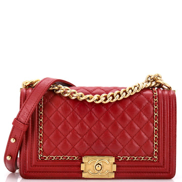 Chanel Jacket Boy Flap Bag Quilted Aged Calfskin Old Medium