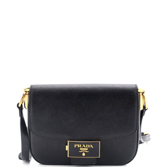 Prada Embleme Flap Bag Saffiano Leather Small
