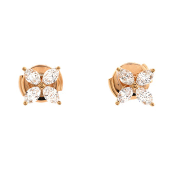 Tiffany & Co. Victoria Stud Earrings 18K Rose Gold with Diamonds Small