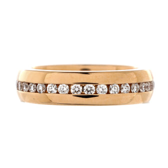 Harry Winston HW Logo Band Ring 18K Rose Gold and Diamonds