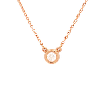 Tiffany & Co. Elsa Peretti Diamonds By The Yard Pendant Necklace 18K Rose Gold and Diamond 0.17CT