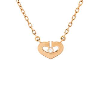 Cartier C Heart de Cartier Pendant Necklace 18K Rose Gold with Diamond XS
