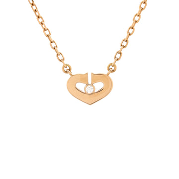 Cartier C Heart de Cartier Pendant Necklace 18K Rose Gold with Diamond XS