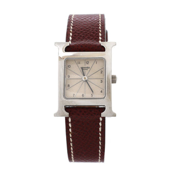 Hermes Heure H Quartz Watch Stainless Steel and Leather 21