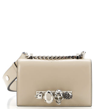 Alexander McQueen Biker Jewelled Flap Satchel Leather Mini