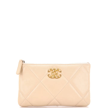 Chanel 19 O Case Pouch Quilted Goatskin Small