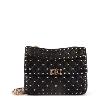 Valentino Garavani Rockstud Spike Flap Bag Quilted Leather Medium