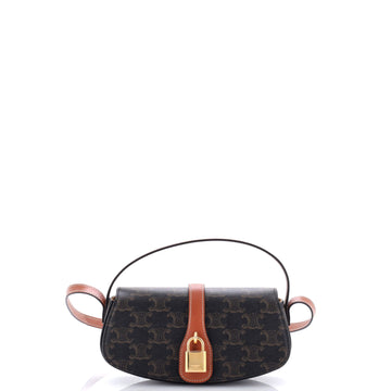Celine Tabou Clutch with Strap Triomphe Coated Canvas