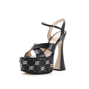 Gucci Women's Janaya GG Studded Platform Sandals Leather