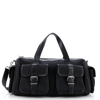 Saint Laurent Multipocket Duffle Bag Canvas with Leather Large