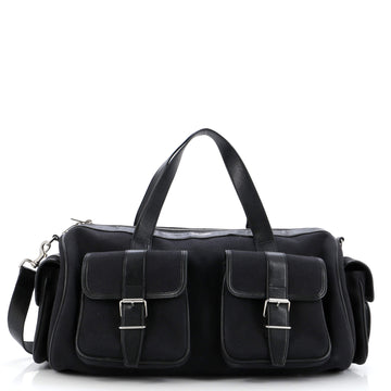 Saint Laurent Multipocket Duffle Bag Canvas with Leather Large