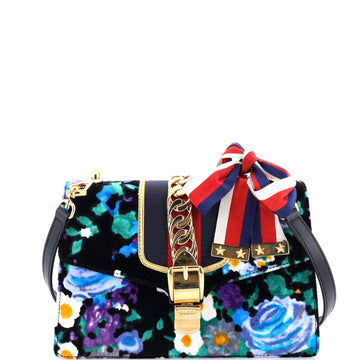 Gucci Sylvie Shoulder Bag Printed Velvet Small