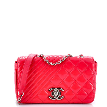 Chanel Coco Boy Flap Bag Quilted Patent Small