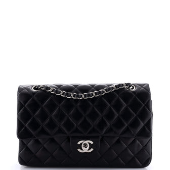 Chanel Vintage Classic Double Flap Bag Quilted Lambskin Medium