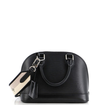 Louis Vuitton Alma Handbag Epi Leather with Logo Jacquard Strap BB