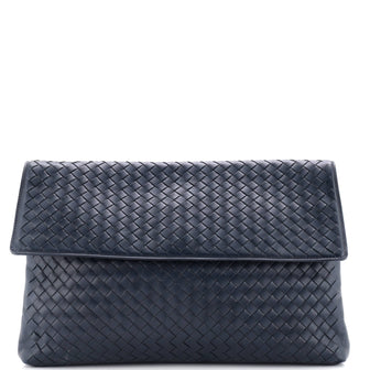 Bottega Veneta Flap Portfolio Clutch Intrecciato Nappa Large