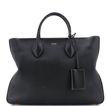 Salvatore Ferragamo Fold Side Star Tote Leather Large