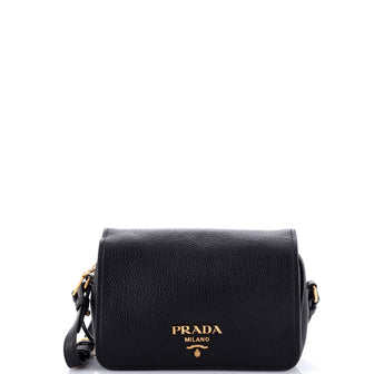 Prada Flap Zip Crossbody Bag Vitello Phenix Small