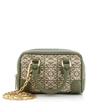 Loewe Amazona Bag Leather and Jacquard Canvas Nano