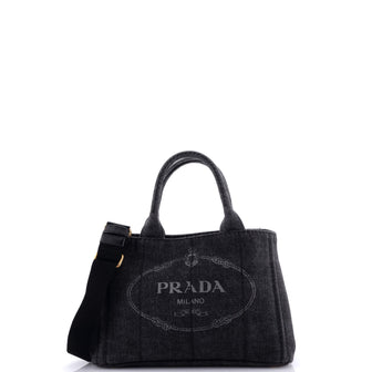 Prada Canapa Convertible Tote Denim Mini