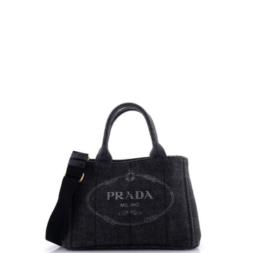 Prada Canapa Convertible Tote Denim Mini