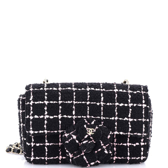 Chanel Camellia Flap Bag Tweed Small
