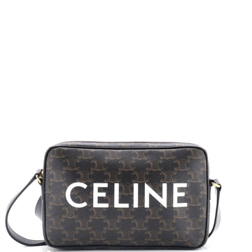 Celine Logo Messenger Bag Triomphe Coated Canvas Medium