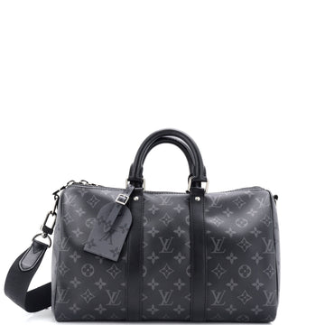 Louis Vuitton Keepall Bandouliere Bag Reverse Monogram Eclipse Canvas 35
