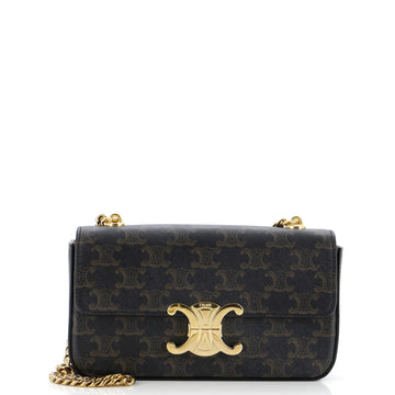 Celine Triomphe Chain Shoulder Bag Triomphe Coated Canvas Small