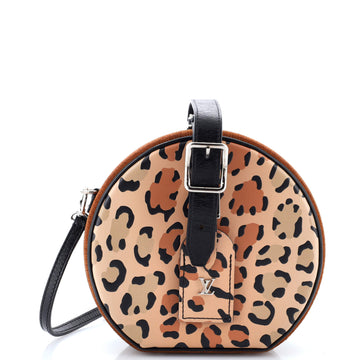 Louis Vuitton Petite Boite Chapeau Bag Reverse Monogram Canvas and Leopard Printed Leather