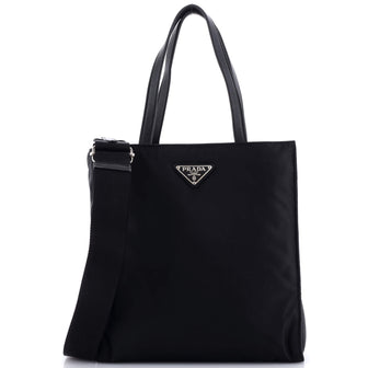 Prada Vertical Convertible Padded Tote Tessuto Small