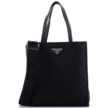 Prada Vertical Convertible Padded Tote Tessuto Small