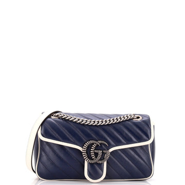 Gucci GG Marmont Flap Bag Diagonal Quilted Leather Small