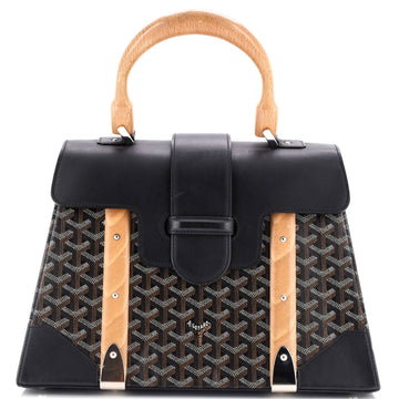 Goyard Saigon Top Handle Bag Coated Canvas with Leather MM
