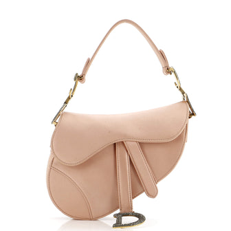 Christian Dior Saddle Handbag Satin with Crystals Mini