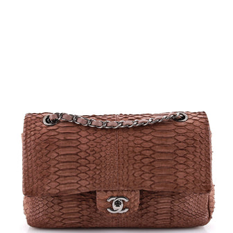 Chanel Classic Double Flap Bag Python Medium