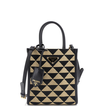Prada Symbole Shopper Tote Jacquard Mini
