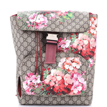 Gucci Buckle Backpack Blooms Print GG Coated Canvas Medium