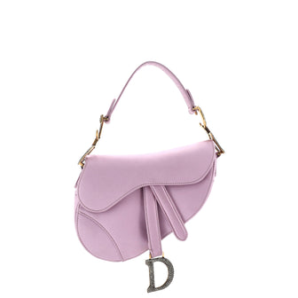 Christian Dior Saddle Handbag Satin with Crystals Mini