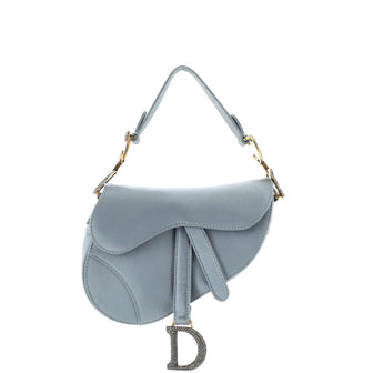 Christian Dior Saddle Handbag Satin with Crystals Mini