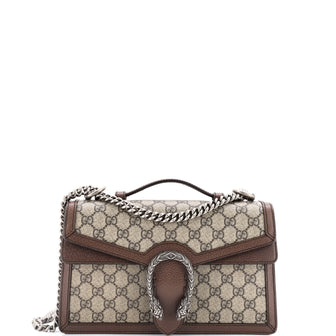 Gucci Dionysus Top Handle Chain Bag GG Coated Canvas Small
