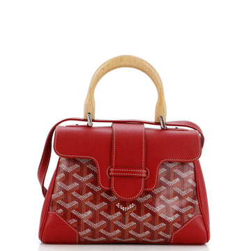 Goyard Saigon Top Handle Bag Coated Canvas with Leather Mini